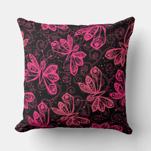 Red Butterfly Throw Pillow