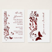 Red Butterfly Wedding Invitation (Front & Back)