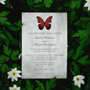 Red Butterfly Wedding Invitation