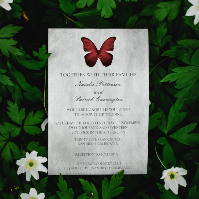 Red Butterfly Wedding Invitation (Red Butterfly Wedding Invitation)