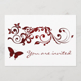 Red Butterfly Wedding Invitations