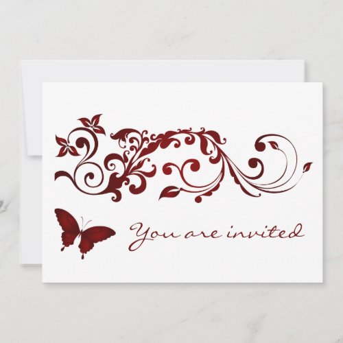 Red Butterfly Wedding Invitations