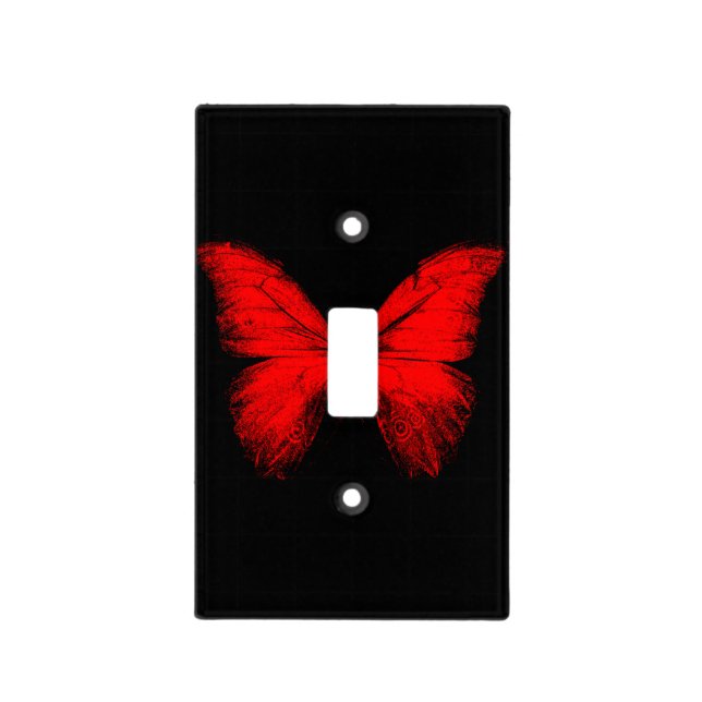 Red Butterfly Wing Light Switch Cover (Front)