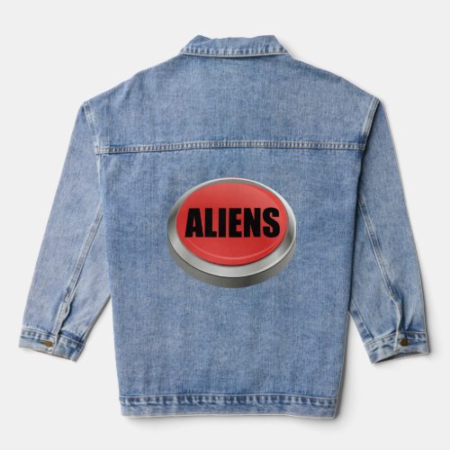 Red Button _ Aliens  Denim Jacket
