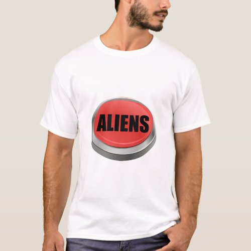 Red Button _ Aliens  T_Shirt