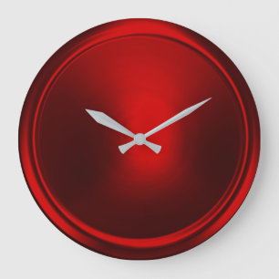 Red Button Large Clock