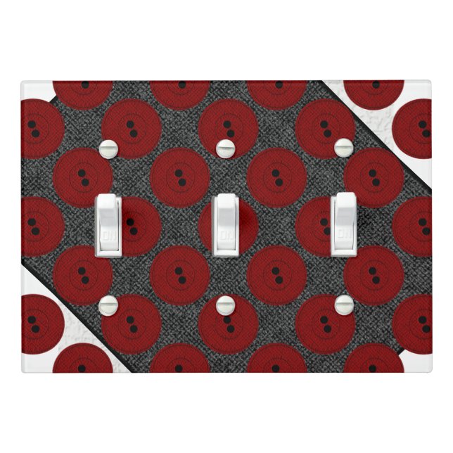 Red Button Light Switch Cover (In Situ)