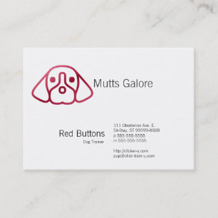 Red Button Style Gradient Dog Business Card