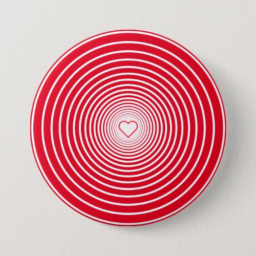 Red Button with Heart Love _ Choose Your Colors