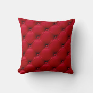 Red buttoned texture: repeating pattern. throw pillow