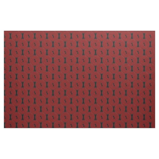 Red Buttons Fabric
