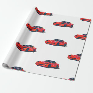 Red C6 Corvette Wrapping Paper