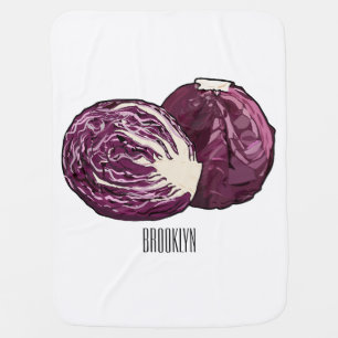 Red cabbage cartoon illustration  baby blanket
