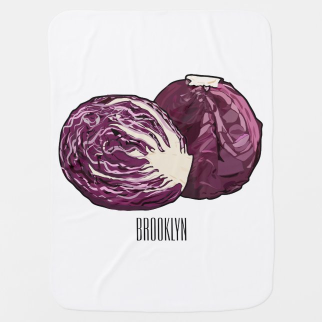 Red cabbage cartoon illustration  baby blanket (Front)