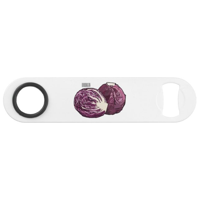Red cabbage cartoon illustration  bar key (Front (Horizontal))