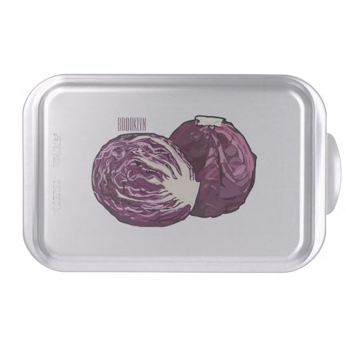 Red cabbage cartoon illustration  cake pan