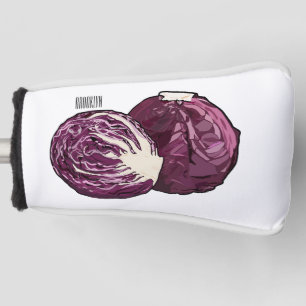 Red cabbage cartoon illustration golf head cover
