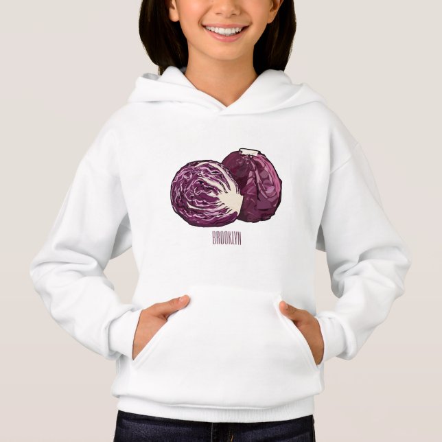 Red cabbage cartoon illustration  hoodie (Front)