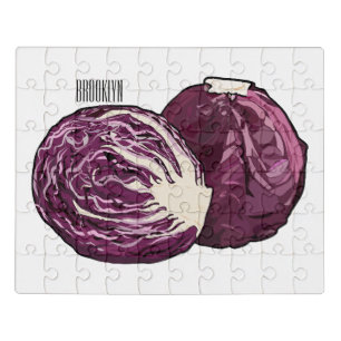 Red cabbage cartoon illustration  jigsaw puzzle