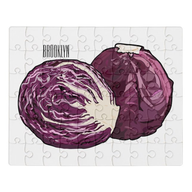 Red cabbage cartoon illustration  jigsaw puzzle (Puzzle Horizontal)