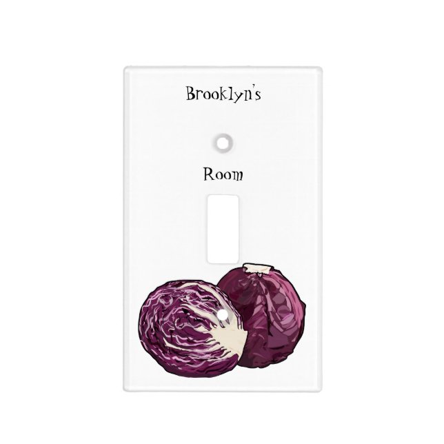 Red cabbage cartoon illustration light switch cover (Front)