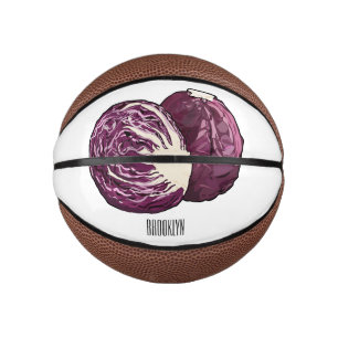 Red cabbage cartoon illustration mini basketball