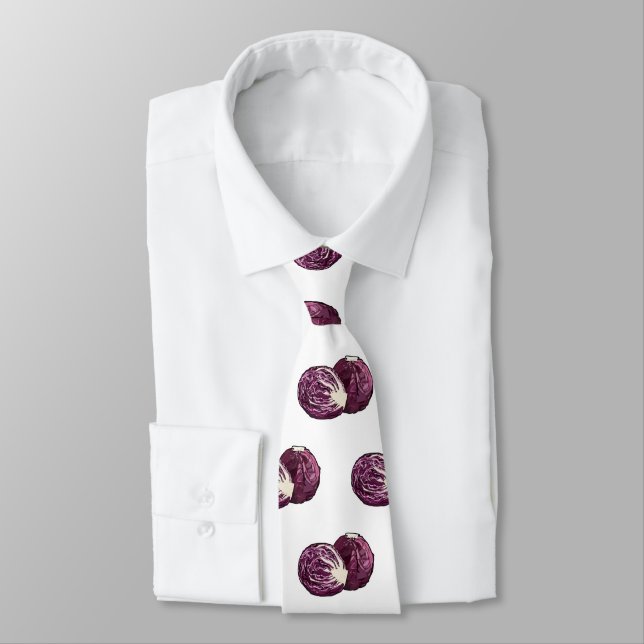 Red cabbage cartoon illustration  neck tie (Tied)