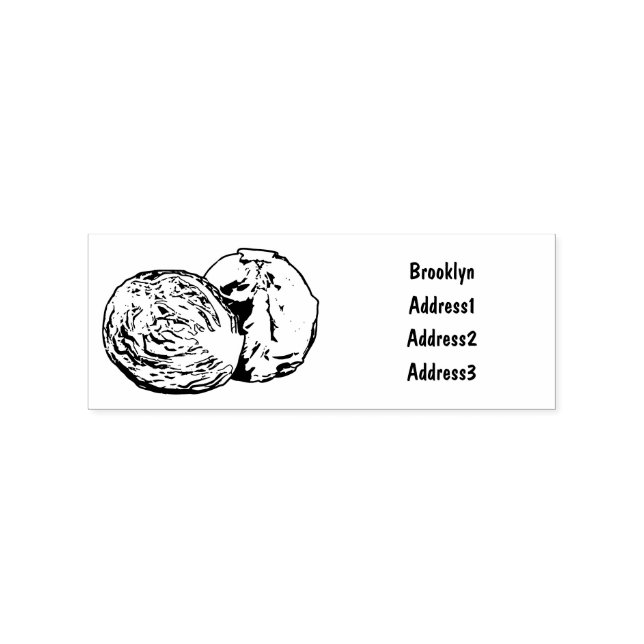 Red cabbage cartoon illustration rubber stamp (Imprint)