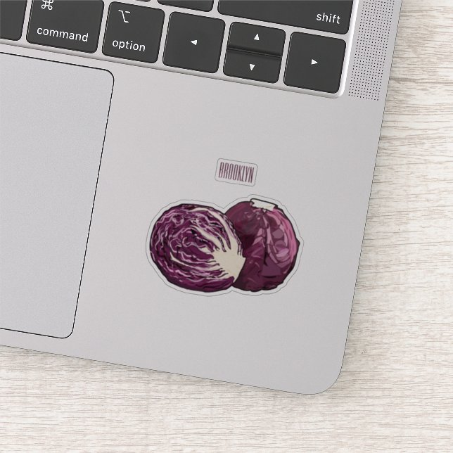Red cabbage cartoon illustration sticker (Detail)