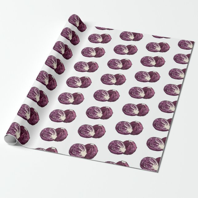 Red cabbage cartoon illustration  wrapping paper (Unrolled)