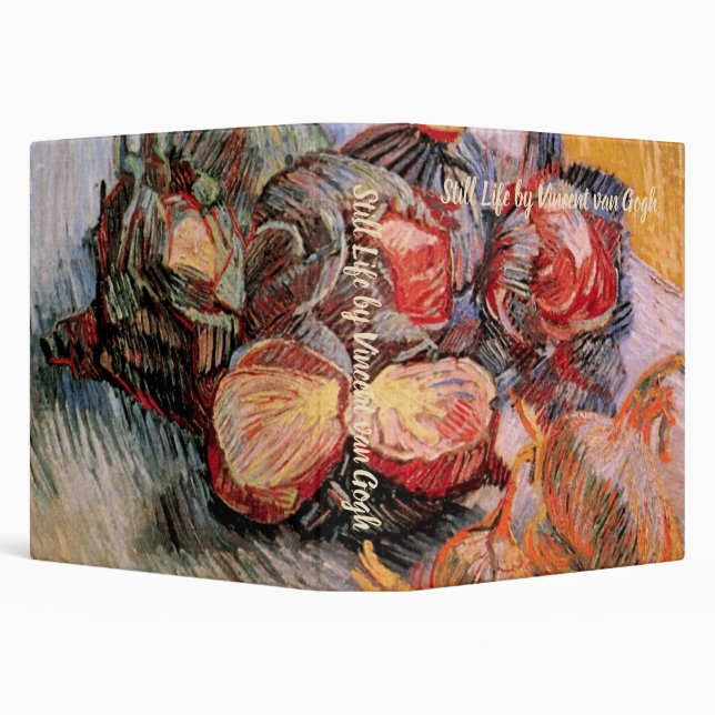 Red Cabbages and Onions by Vincent van Gogh 3 Ring Binder (Background)