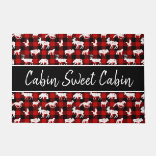 Red Cabin Buffalo Plaid Lumberjack Check Doormat