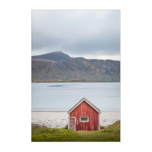Red Cabin Ramberg Lofoten Acrylic Print
