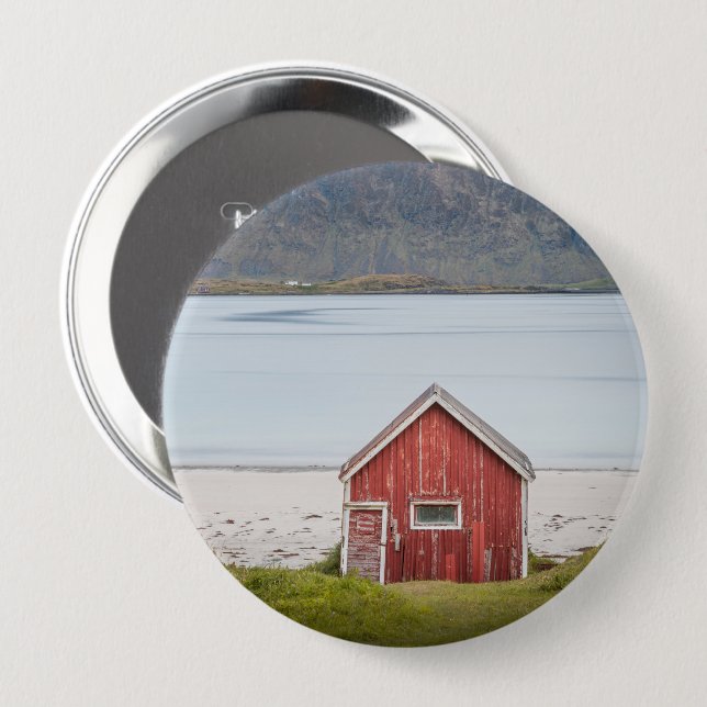 Red Cabin Ramberg Lofoten Button (Front & Back)