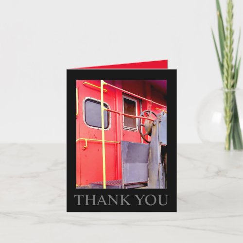 Red Caboose Door Thank You Card