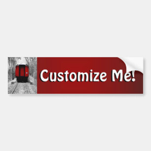 Red Caboose Victorian Steam Train Bumper Sticker