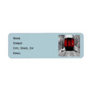 Red Caboose Victorian Steam Train Label