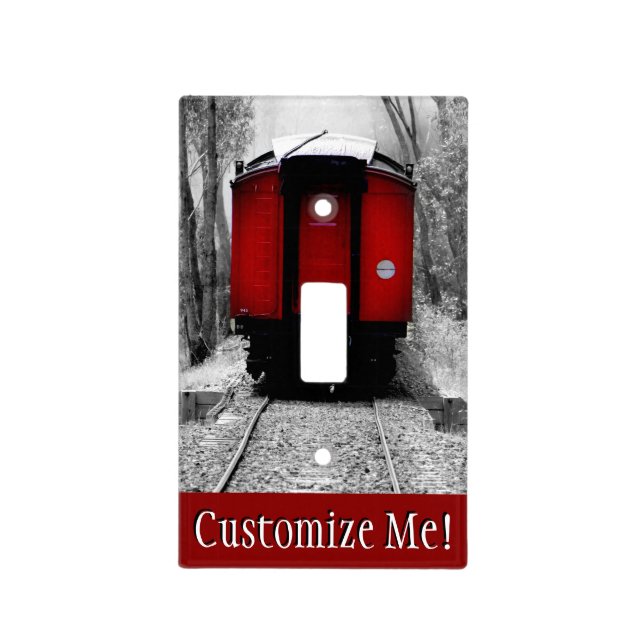 Red Caboose Victorian Steam Train Light Switch Cover (Front)