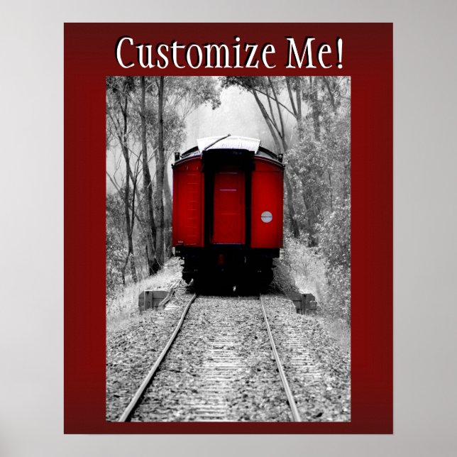 Red Caboose Victorian Steam Train Poster (Front)