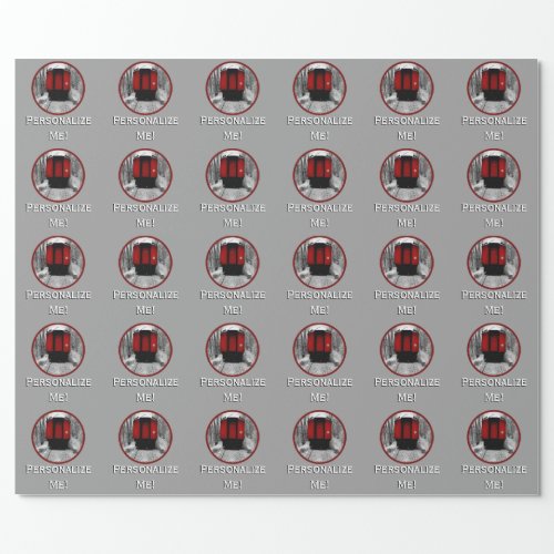 Red Caboose Victorian Steam Train Wrapping Paper