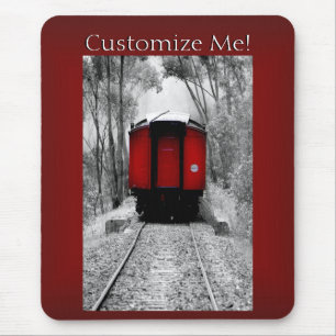 Red Caboose Vintage Victorian Steam Train Mouse Pad