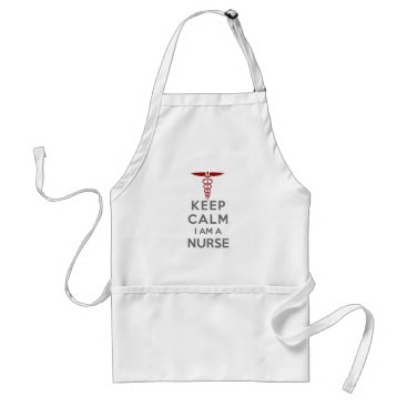 Red Caduceus Keep Calm I am a Nurse Adult Apron