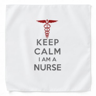 Red Caduceus Keep Calm I am a Nurse Bandana