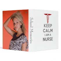 Red Caduceus Keep Calm I am a Nurse Binder