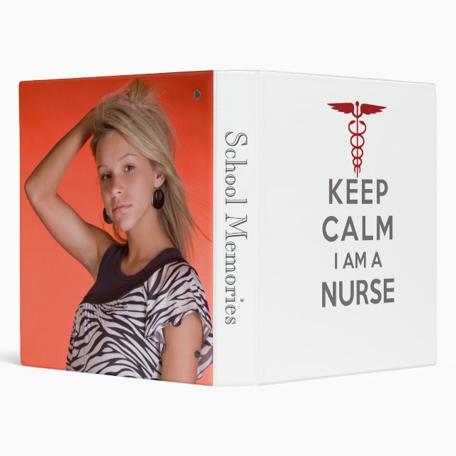 Red Caduceus Keep Calm I am a Nurse Binder (Background)