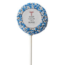 Red Caduceus Keep Calm I am a Nurse Chocolate Dipped Oreo Pop