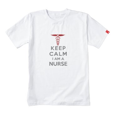 Red Caduceus Keep Calm I am a Nurse Zazzle HEART T-Shirt
