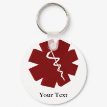 red caduceus medical gifts keychain