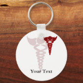 red caduceus medical gifts keychain (Front)