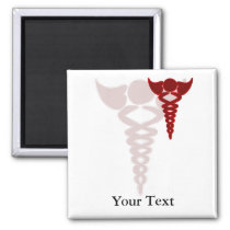 red caduceus medical gifts magnet